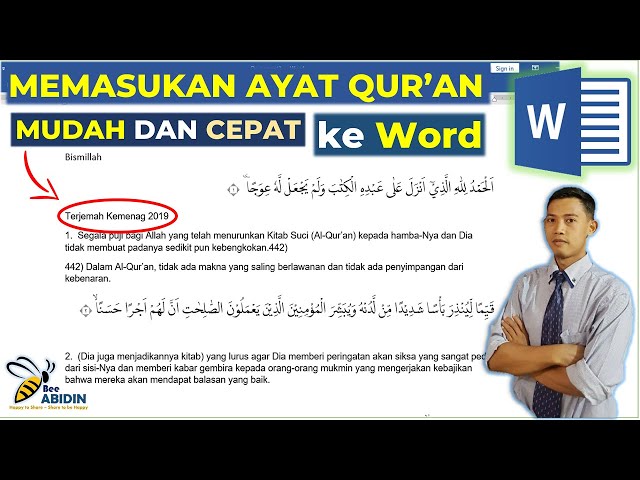 Cara Cepat Memasukan Ayat Quran Terjemah dan Tafsirnya di Ms. Word || Tips dan Trik class=