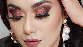 makeup to go with burgundy dress Burgundy Smokey Eyes & Bold Lips Makeup Tutorial | FALL MAKEUP