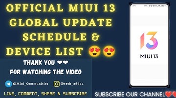 #shorts Miui 13 Official Global Device List | Miui 13 Official Global Schedule | Miui 13 Update