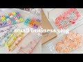 small business vlog | making beaded keychains w/cobeads, preparing for shop update, unboxings 🧋