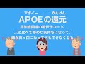 APOEの還元(アポイー) 認知症関連の遺伝子 人との距離感が計算できない、相手からしてもらった記憶が抜けちゃう 心理カウンセラー大嶋信頼さんの遺伝子コード