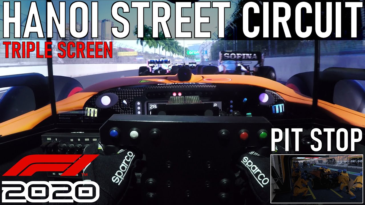 F1 2020 [Triple Screen] Hanoi Street Circuit & Pit Stop with Lando Norris [McLaren F1]