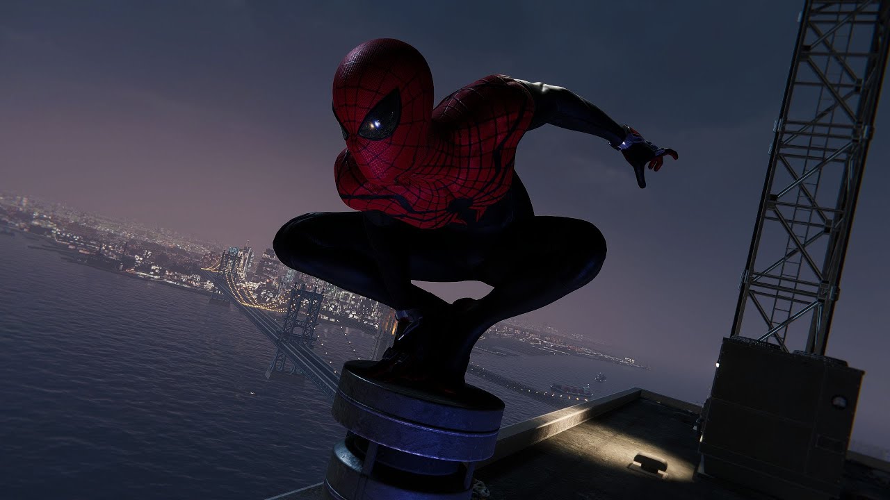 Superior Spider-Man Suit Night Time Swinging & Smooth Combos | Spider-Man Remastered Modded Gameplay