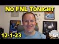 No Friday Night Live Tonight - 12-1-23