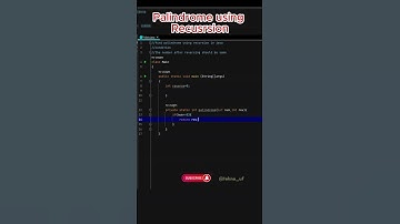 Java Program to check Palindrome or not using Recursion | 2023 | Java Tutorial #shorts #java #coding