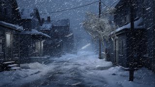 Intense Blizzard \& Wind Sounds for Sleeping on an Empty Street | Heavy Winter Storm | Howling Wind