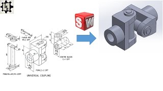 Universal Coupling using SOLIDWORKS | Part and Assembly Modelling | Tutorials for beginners