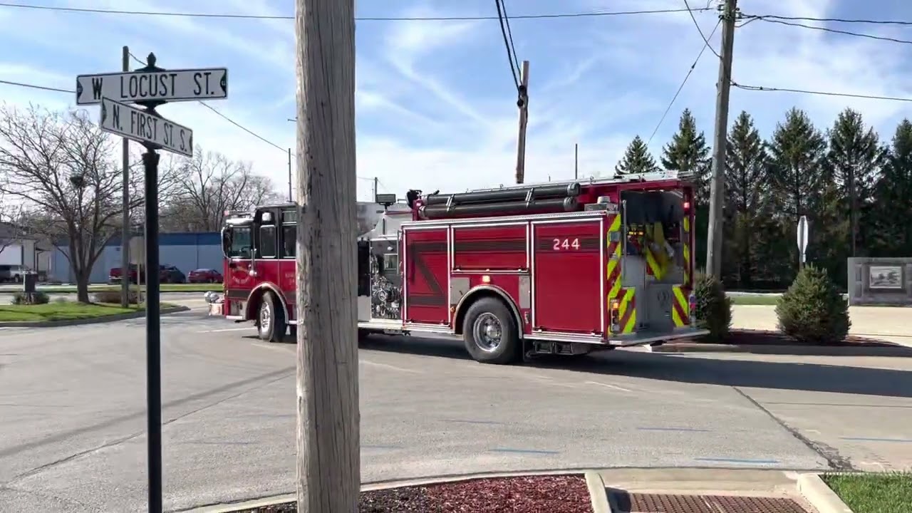 Fairbury engine 244 responding mutual aid to a structure fire