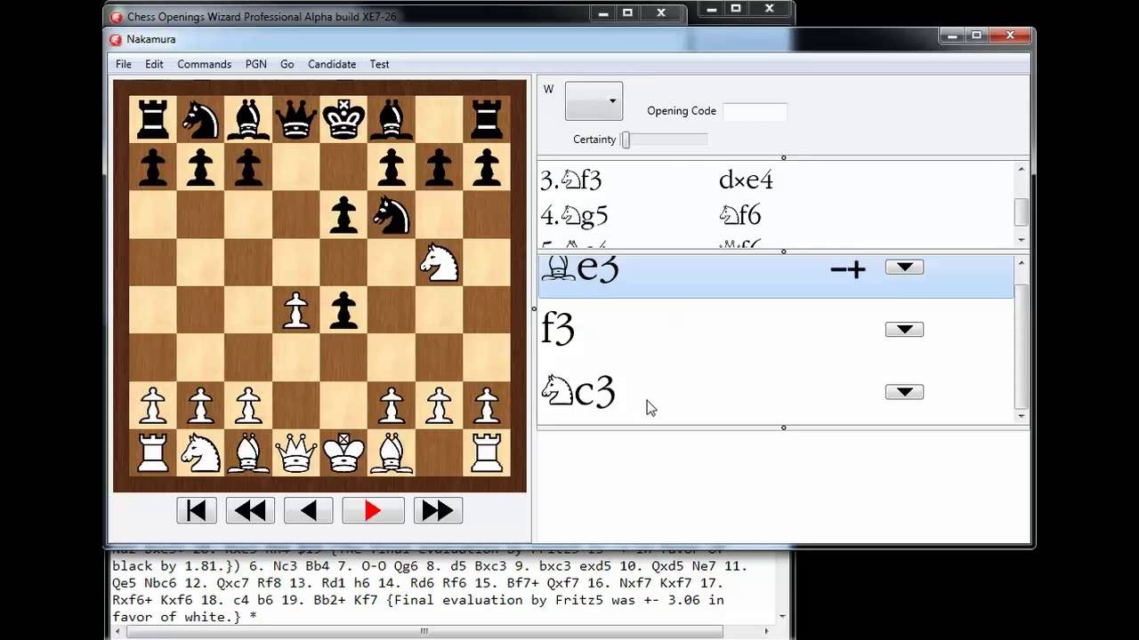 Chess Openings Wizard - starting a repertoire from scratch 