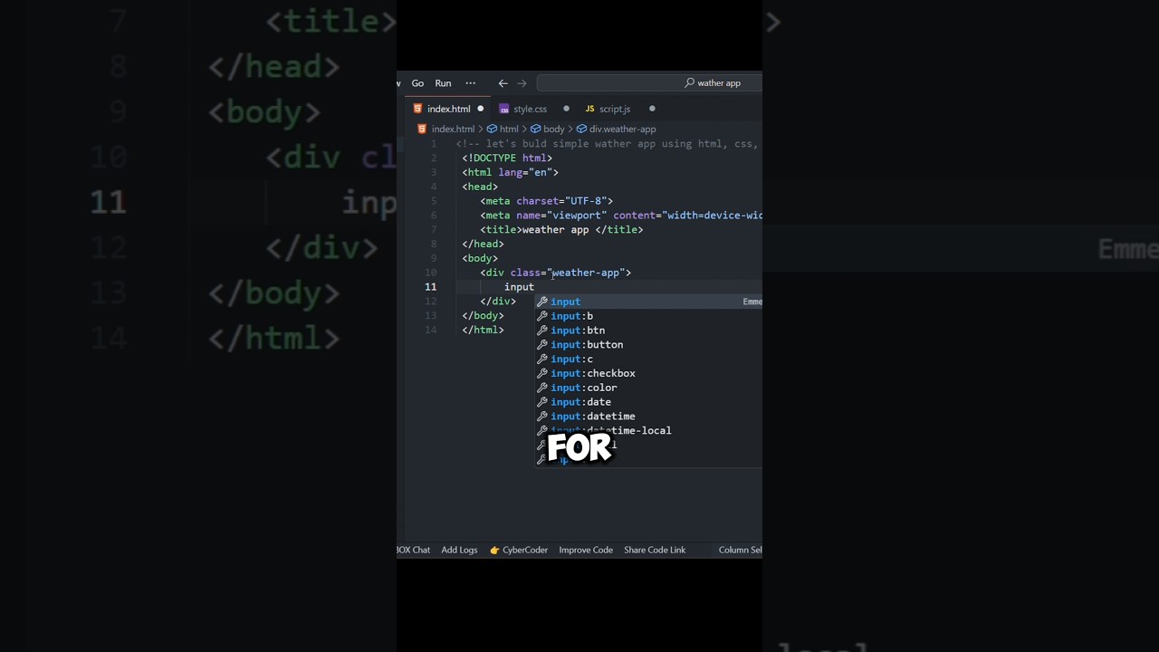 Simple weather app under 60 second 🫢😲