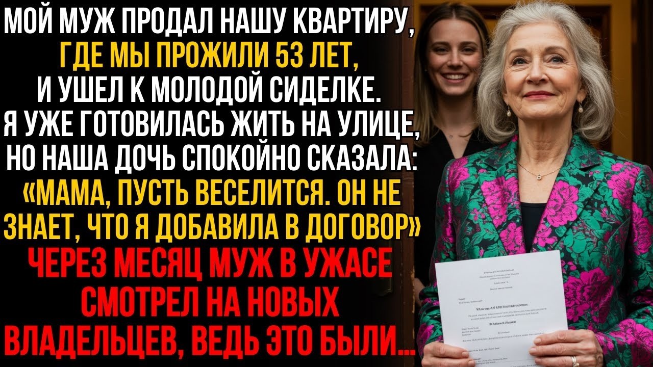Мой муж продал нашу квартиру, где мы прожили 53 лет, и ушел к молодой сиделке. Но потом моя дочь…