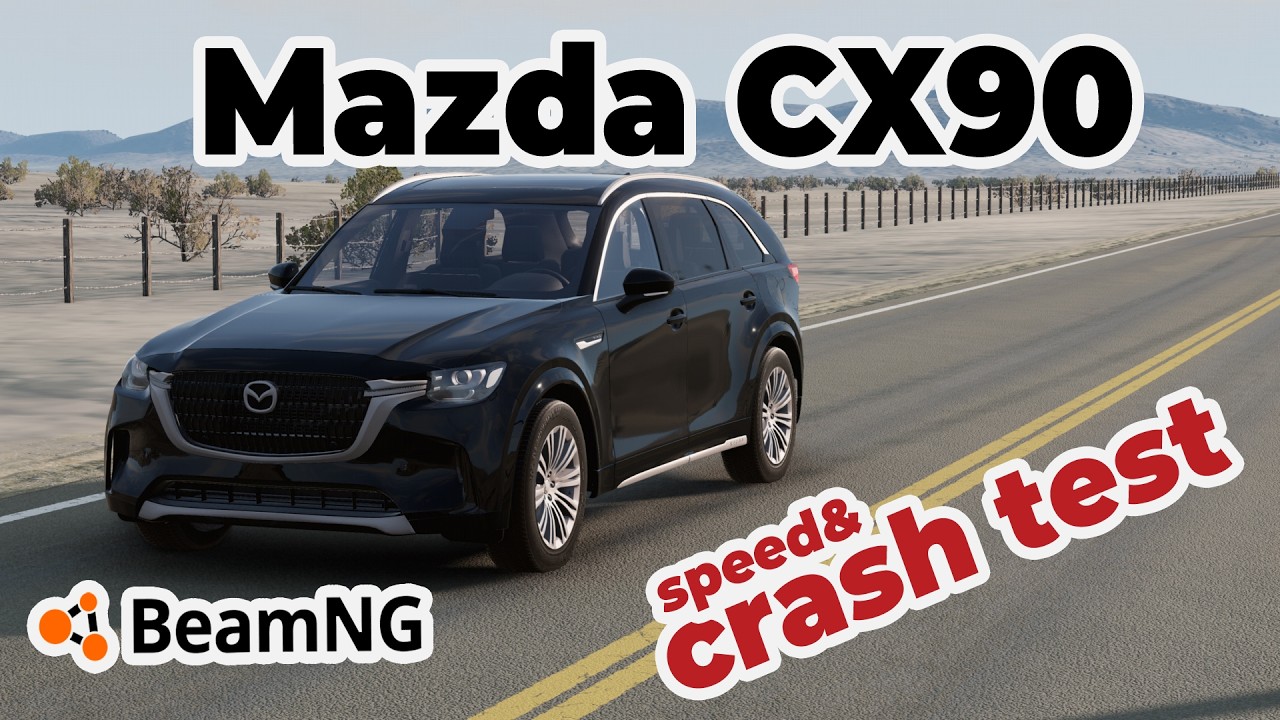 BeamNG Mazda CX90 Mod Crash Test - YouTube