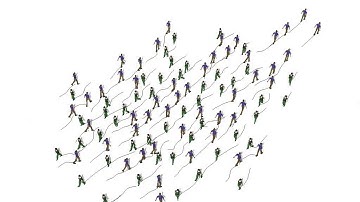 Simulating crowds based on a space colonization algorithm (BioCrowds)