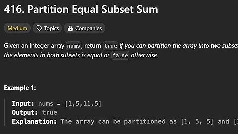 Leetcode 416 | Partition Equal Subset Sum | Java Solution | C++ | Daily Leetcode Problem