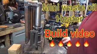 homemade waste oil heater build, small compact waste oil burner, cheap shed heating