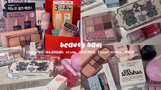 beauty haul 🩰 Olive Young, YesStyle, UNLEASHIA, Flower Knows