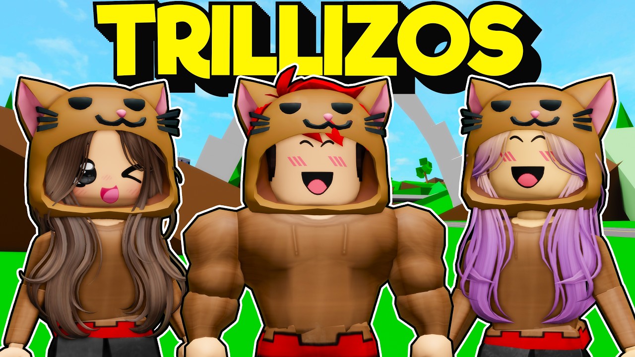 Pasamos 24 HORAS siendo TRILLIZOS en Brookhaven Roblox con LYNA Y MANDARINA