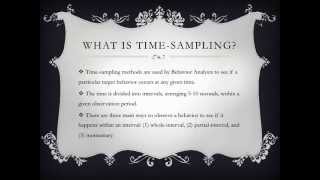 Time Sampling Methods