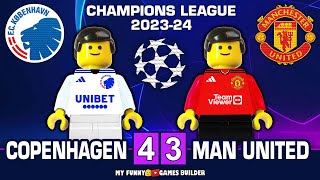 Copenhagen vs Manchester United 4-3 • Champions League 2023/24 • Goals & Highlights in Lego Football
