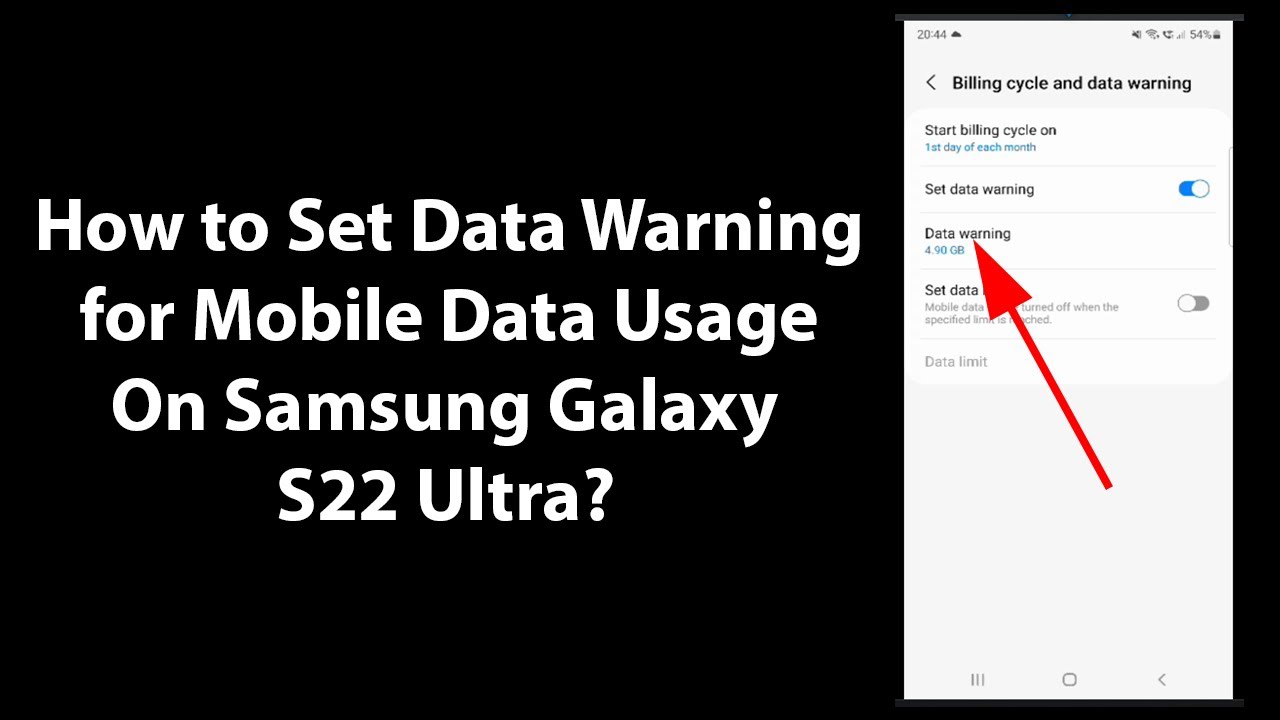 How to Set Data Warning for Mobile Data Usage On Samsung Galaxy S22