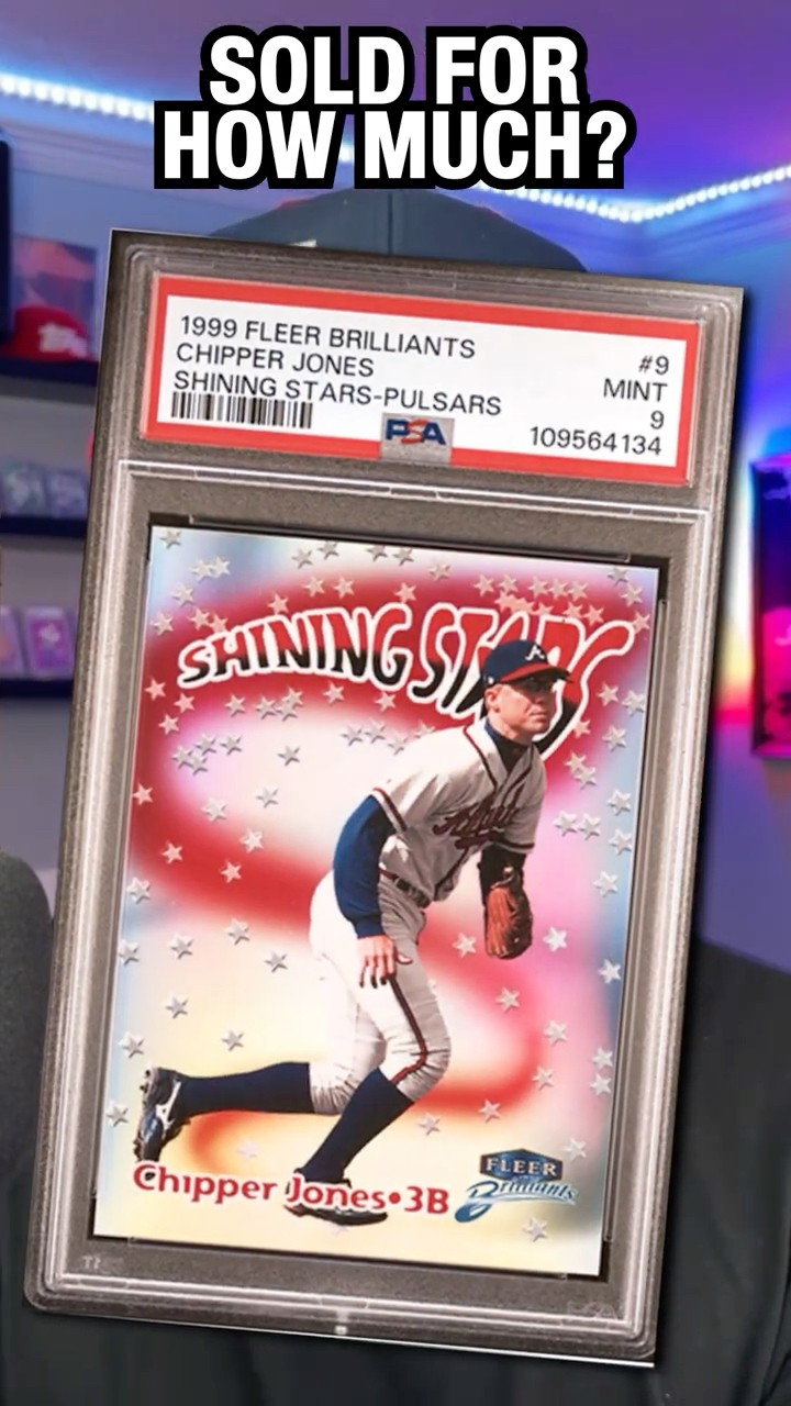 1999 FLEER BRILLIANTS SHINING STARS PULSARS #9 CHIPPER JONES PSA 9