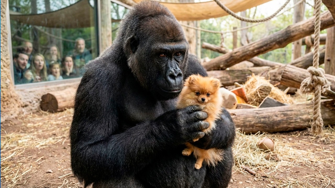 Pomerânia Cai no Recinto da Gorila, o Que Ela Fez Com as Mãos Deixou o Zoológico em Choque...