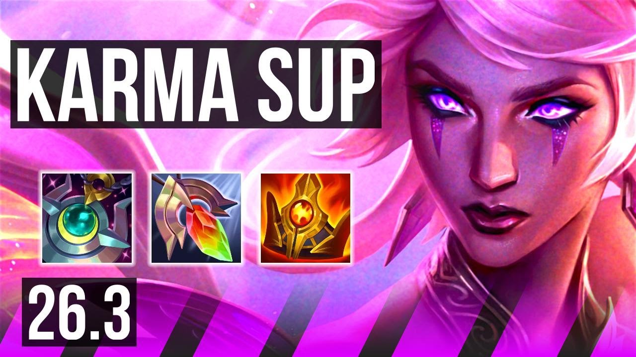 KARMA & Ezreal vs LUX & Jhin (SUP) | KR Master | 26.3