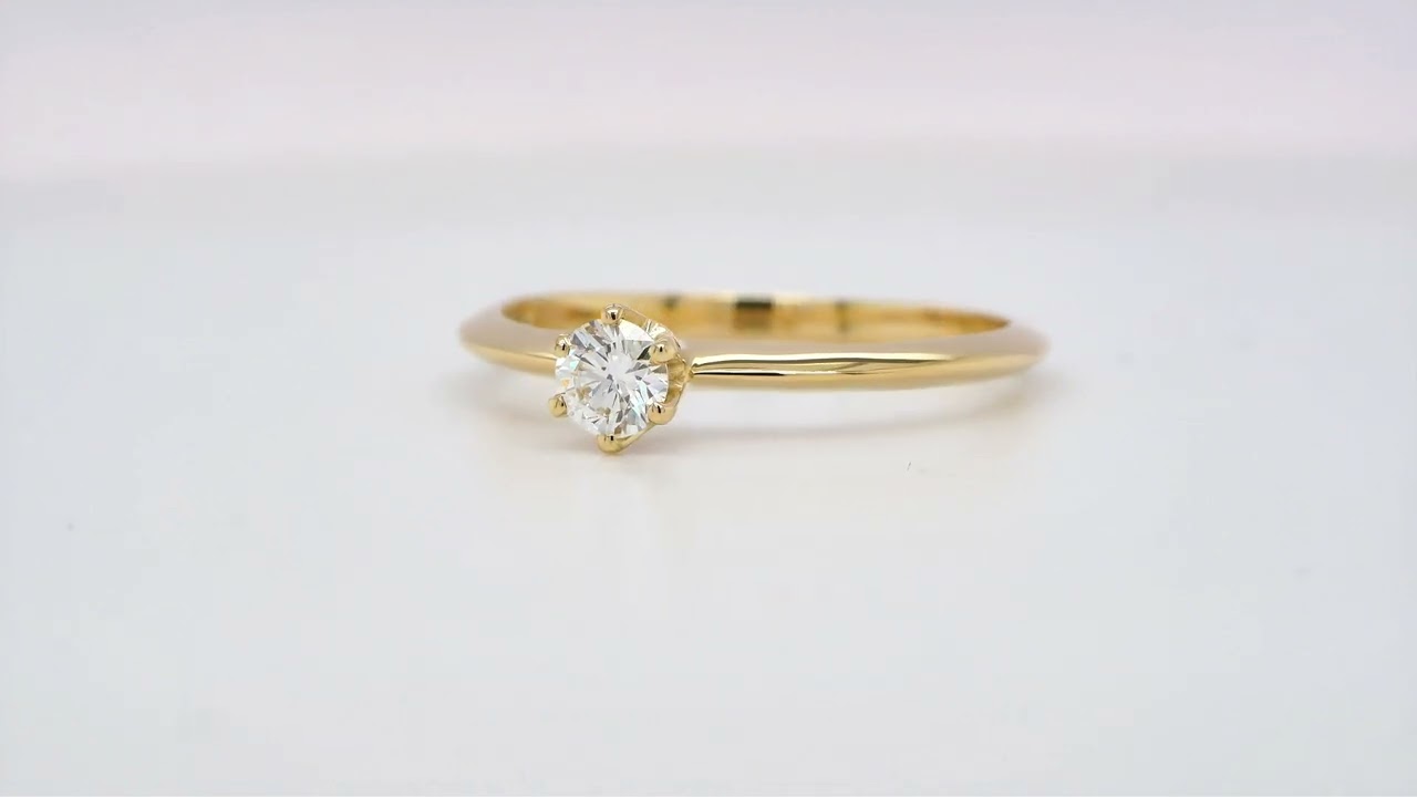 Bague Solitaire Diamant 0.20 Carats Or 18k – Taille 54, Diamant Certifié G/SI1