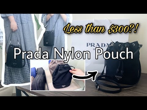 PRADA NYLON POUCH, TRANSFORM TO A CUTE BAG, DIY