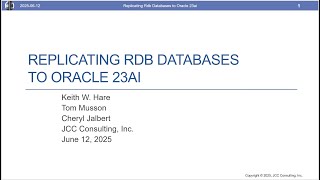 Replicating Rdb DB with JCC LogMiner Loader to Oracle 23ai