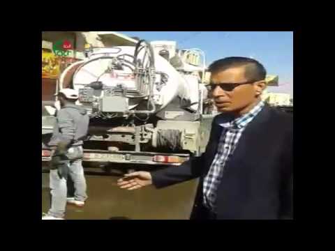 انفجار الخط الرئيسي للصرف الصحي بالوسط التجاري لمحافظة المفرق