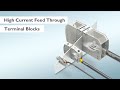 High current feed through terminal blocks