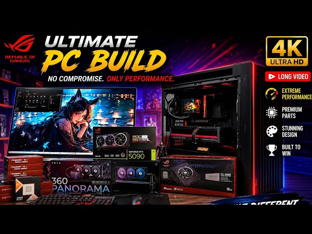 ULTIMATE RGB ROG GAMING PC BUILD 2026 | AMD RYZEN 9 9950X3D | ROG RTX 5090  ROG CROSSHAIR X870E APEX