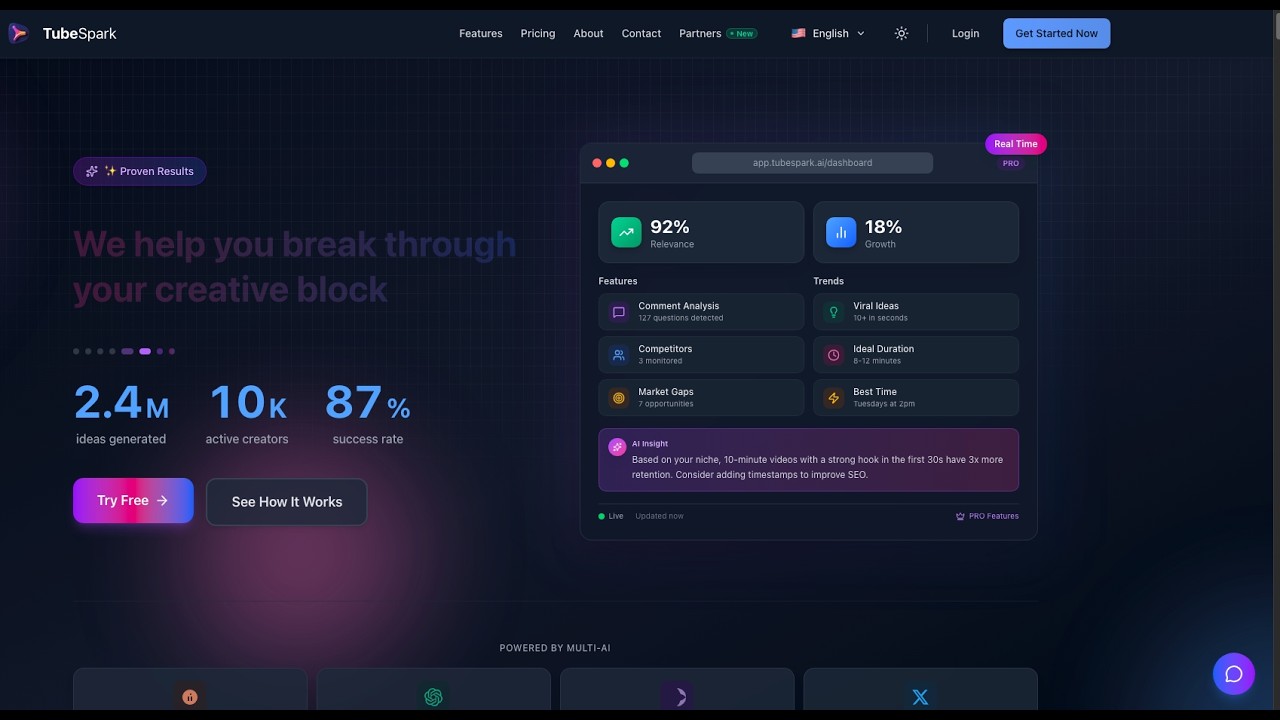 Veja o TubeSpark em Ação