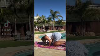 #yoga by the pool