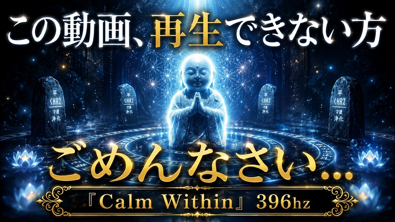 ※本物です。この動画を少しでももし見られた方は、予想もつかない展開で願いが叶っていきます今なぜか人生がうまくいかない方、30秒でも聴いてみてください #12『Calm Within』396hz