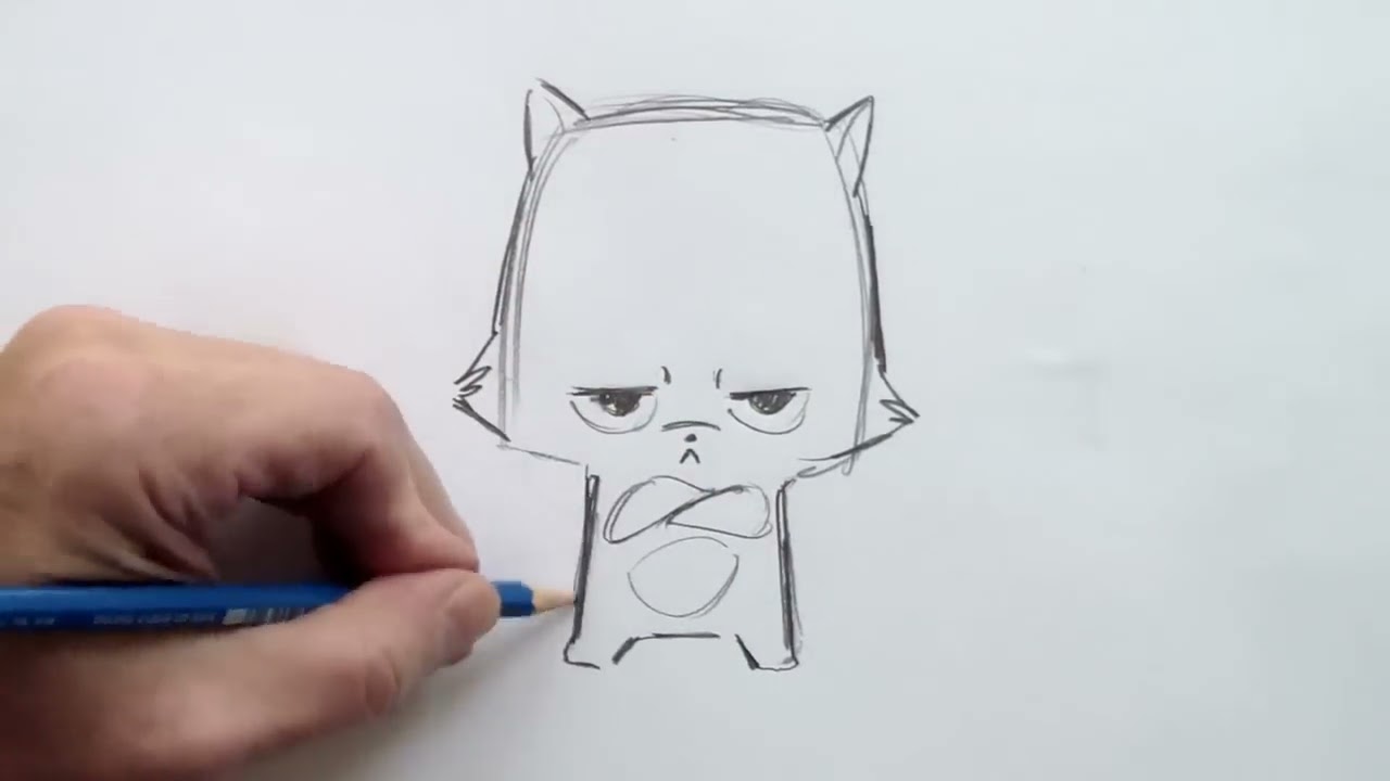 How to Draw a Cartoon Cat (Step by Step) - YouTube