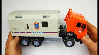 Модель грузовика КАМАЗ 6520 МЧС России со светом и звуком! Распаковка и обзор. Про машинки.
