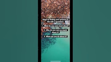 Finding your purpose in life with 3 questions #purpose #life