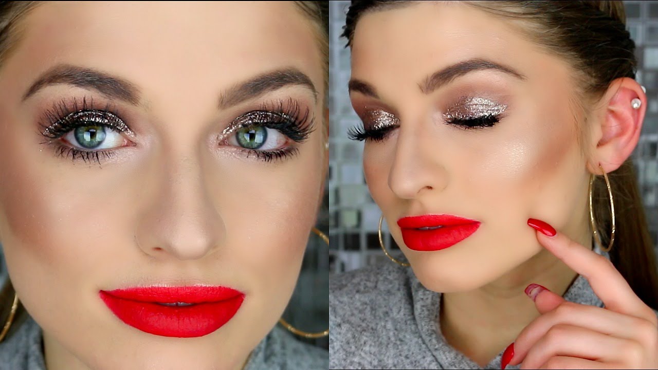 GLITTER EYES | FULL FACE DRUGSTORE MAKEUP TUTORIAL - YouTube