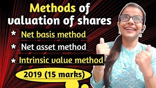 Part-1 Methods of Valuation of Shares | Net Basis method | Net asset method | Intrinsic value method