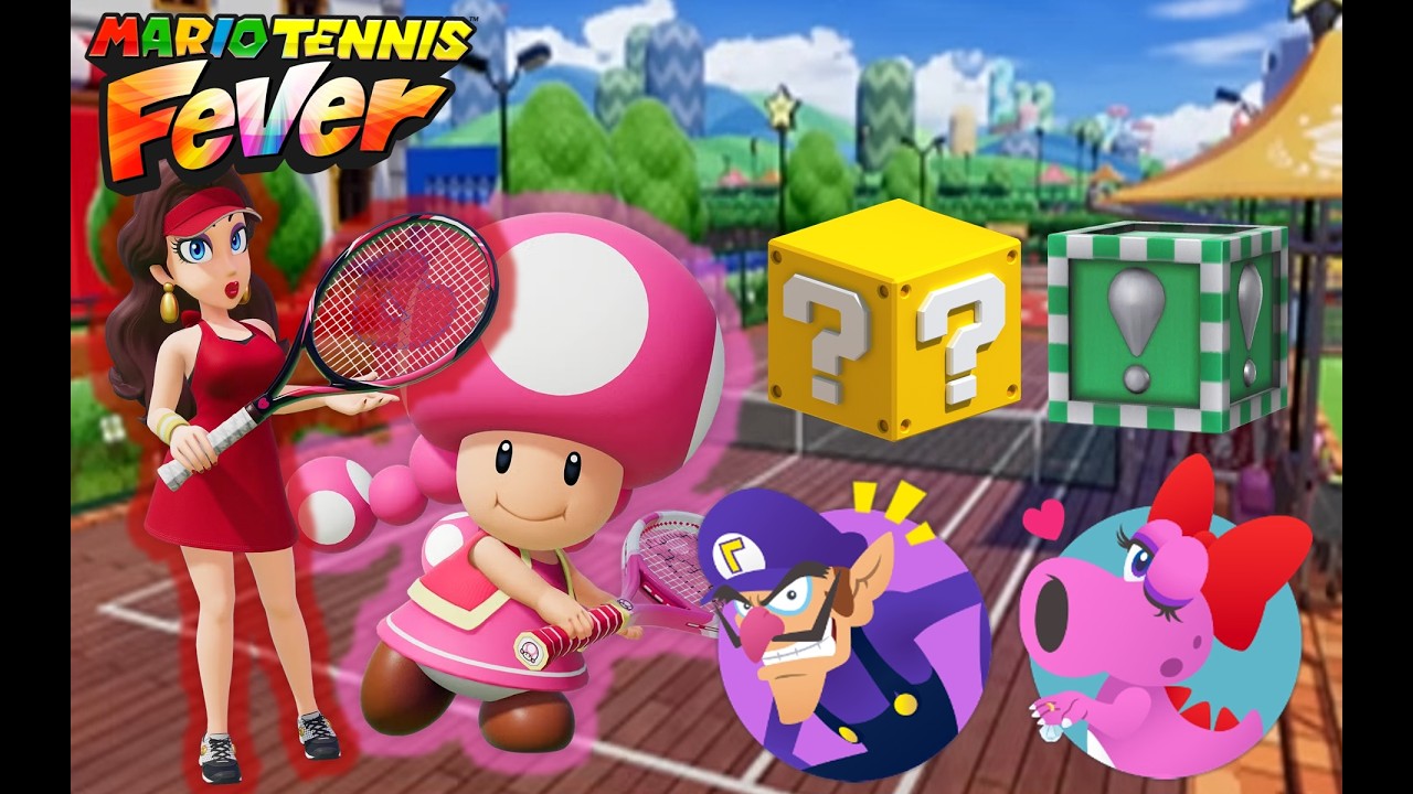 Mario Tennis Fever - Полин и Тоадетт против Валуиджи и Бирдо - Академический корт (деревянный)