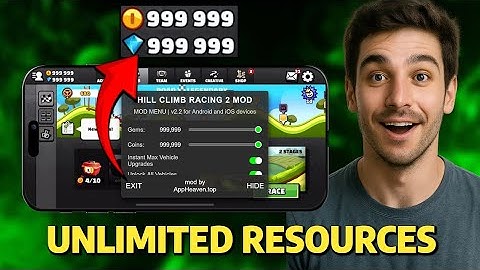 Hill Climb Racing 2 MOD Unlimited Gems and Coins Hack Tutorial for iOS Android