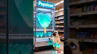 The Pug Has A Sweet Plan He Buys One Giant Heart-Shaped Popsicle..and Shares It With Everyone