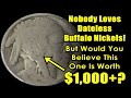 BEFORE YOU THROW THESE "DATELESS" BUFFALO NICKELS ASIDE...Look For The $1000+ Variety!!