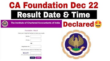 ca Foundation result dec 2022 result date declared icai announcement today notification official