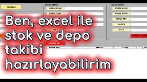 Excel VBA ile Stok Takip Programı (Kodlar ile)   1.  Ders