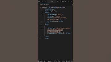 Embed a Youtube video using HTML using iframe tag #viral #shorts #javascript #html