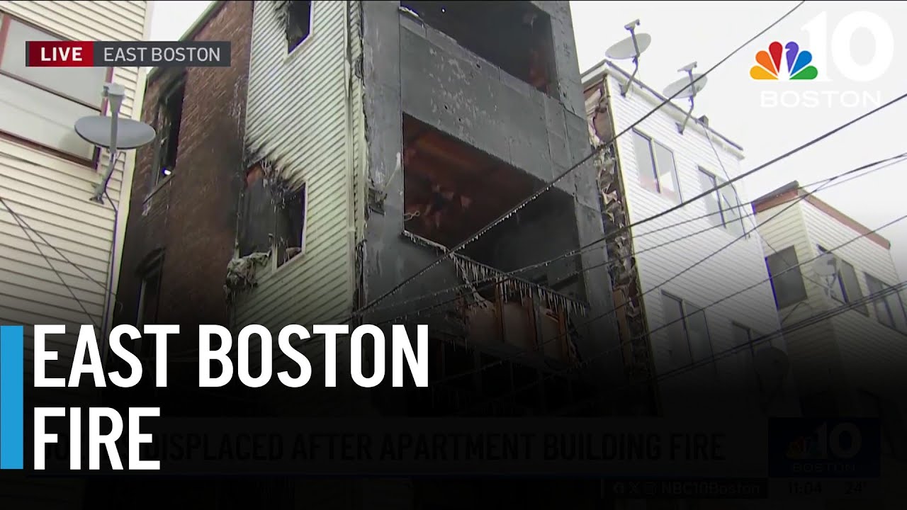 Dozens displaced after fire at East Boston apartment building - YouTube