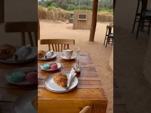 من أجمل مطاعم الفطور في العلا مطعم الجمل الوردي موقعه رائع جدا وسط المزارع